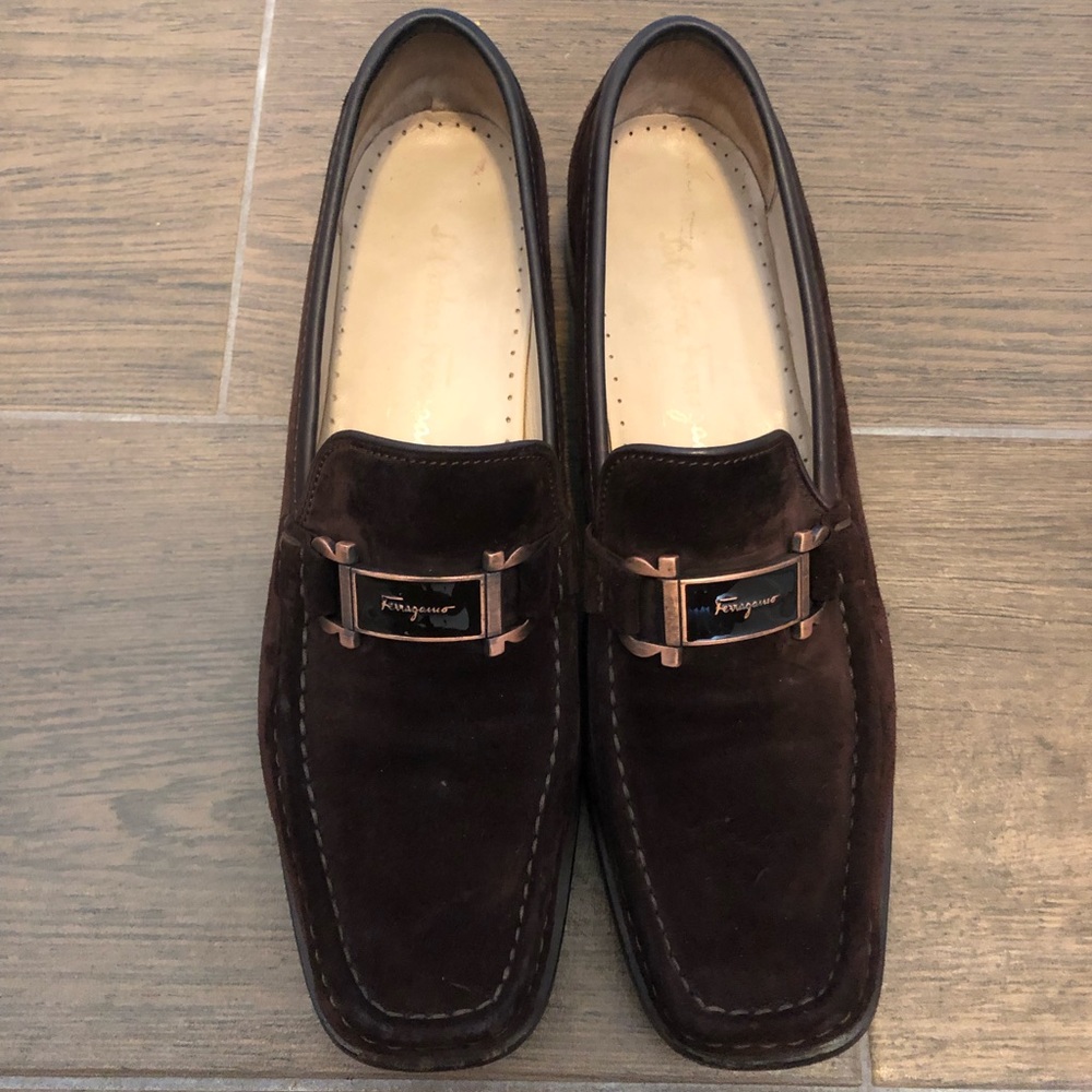 Brown Suede Ferragamo Sport Loafer- Narrow